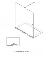Mampara de ducha frontal acero inoxidable croquis