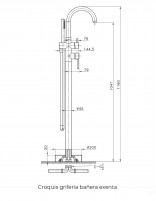Grifería bañera exenta negra modelo Round de GME croquis