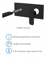 Grifo empotrado lavabo cromo modelo Cassio de GME especificaciones