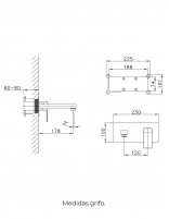 Croquis de Grifo empotrado lavabo negro o blanco - Orion de GME