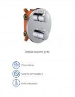 Ducha empotrada termostática cromo modelo Round de GME especificaciones