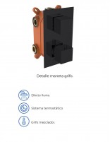 Kit ducha empotrada termostática negro modelo Orion de GME especificaciones