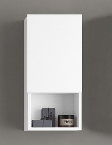 Módulo auxiliar de 1 puerta y 1 estante blanco satinado