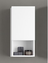 Módulo auxiliar de 1 puerta y 1 estante blanco satinado