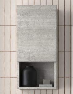 Módulo auxiliar de 1 puerta y 1 estante cemento