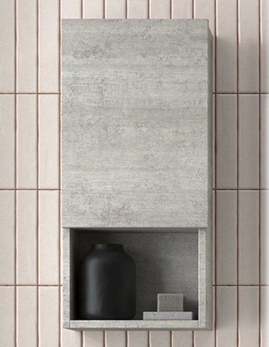 Módulo auxiliar de 1 puerta y 1 estante cemento