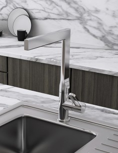 Grifo cocina moderno monomando cromo modelo Dior de GME ambiente