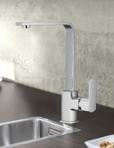 Grifo cocina plano monomando cromo modelo Quadra de GME ambiente