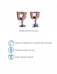 Válvula cuadrada clic clac desagüe de GME 2