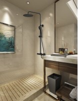 Columna ducha vista termostática negra modelo Round de GME ambiente