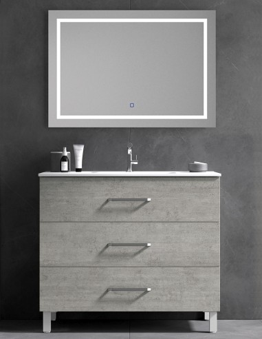 Mueble baño con espejo opcional cemento