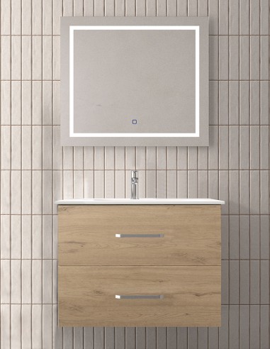 Mueble baño suspendido dos cajones gold