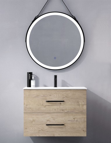 Mueble de baño 2 cajones suspendido nature