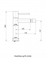 Grifo para bidé cromo modelo Monza de Imex medidas