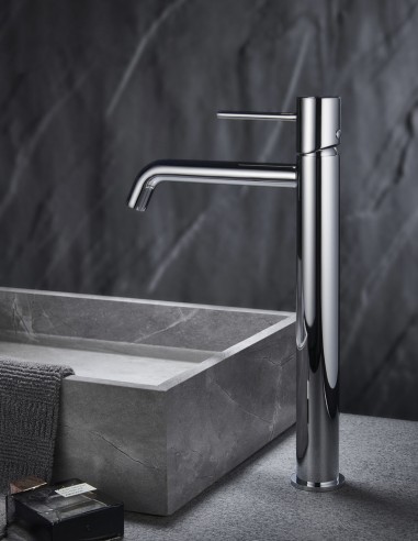 Grifo para lavabo alto cromo modelo Monza de Imex ambiente
