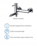 Kit grifería bañera y ducha cromo modelo Monza de Imex especificaciones