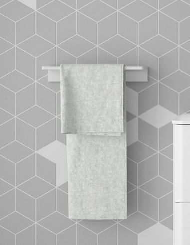 Toallero de solid surface blanco de Salgar