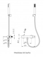 Kit grifería ducha modelo Monza de Imex medidas