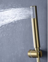 Kit grifería ducha oro cepillado modelo Monza de Imex teleducha