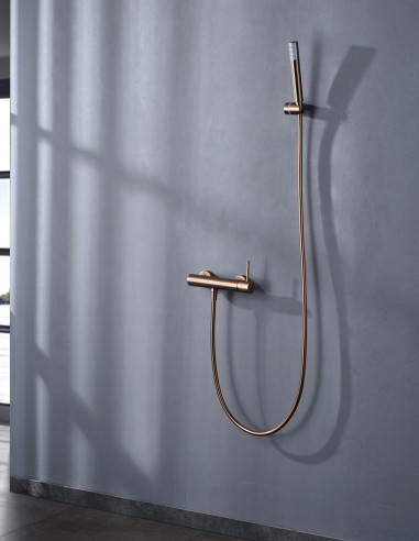 Kit grifería ducha oro rosa modelo Monza de Imex ambiente