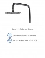 Barra de ducha monomando black gun metal modelo Monza de Imex especificaciones