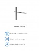 Escobillero de pie con toallero modelo AC-352 de PyP - detalles