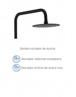 Barra de ducha monomando negro mate modelo Monza de Imex especificaciones