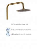Barra de ducha monomando oro cepillado modelo Monza de Imex especificaciones