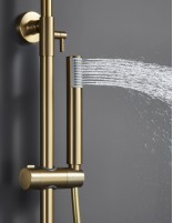 Barra de ducha monomando oro cepillado modelo Monza de Imex teleducha