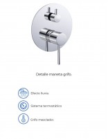 Conjunto de ducha monomando empotrado cromo modelo Monza especificaciones