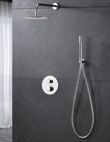 Conjunto de ducha termostático empotrado cromo modelo Monza ambiente