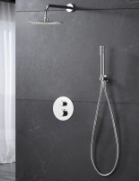 Conjunto de ducha termostático empotrado cromo modelo Monza ambiente