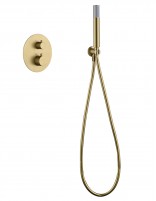 Conjunto de ducha termostático empotrado  oro cepillado modelo Monza