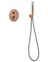 Conjunto de ducha termostático empotrado  oro rosa modelo Monza