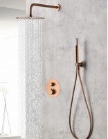 Conjunto de ducha termostático empotrado  oro rosa modelo Monza ambiente