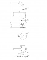 Grifo lavabo empotrado monomando modelo Monza de Imex medidas
