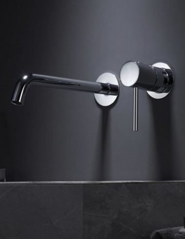 Grifo lavabo empotrado monomando cromo modelo Monza de Imex ambiente
