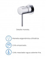 Grifo lavabo empotrado monomando cromo modelo Monza de Imex especificaciones