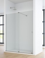 Mampara de ducha frontal acero inoxidable modelo LIFE de Bathplus fijo a la izquierda