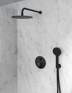 Ducha empotrada termostática negra modelo Round de GME