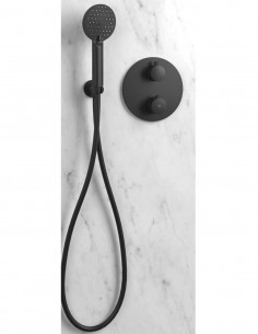Ducha empotrada termostática negra modelo Round de GME 2