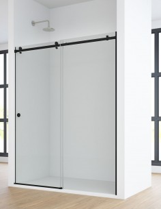 Mampara ducha de acero inoxidable negra modelo OIL de Bathplus