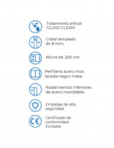 Mampara ducha de acero inoxidable negra modelo OIL de Bathplus 2