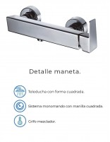 Kit grifería en latón cromado para ducha modelo Atrio de GME especificaciones