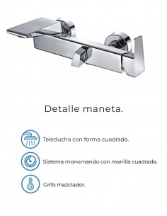 Kit grifería en latón cromado para bañera modelo Atrio de GME 2