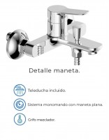Kit grifería cromada para bañera modelo Rhio de GME especificaciones