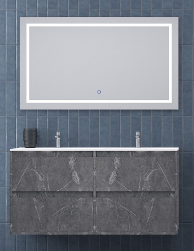 Mueble de cuarto de baño con lavabo doble marquina