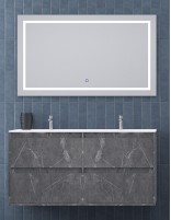 Mueble de cuarto de baño con lavabo doble marquina