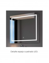 Mueble de baño colgante lavabo doble detalles espejo rectangular