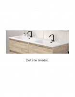 Mueble de baño colgante lavabo doble detalle lavabo